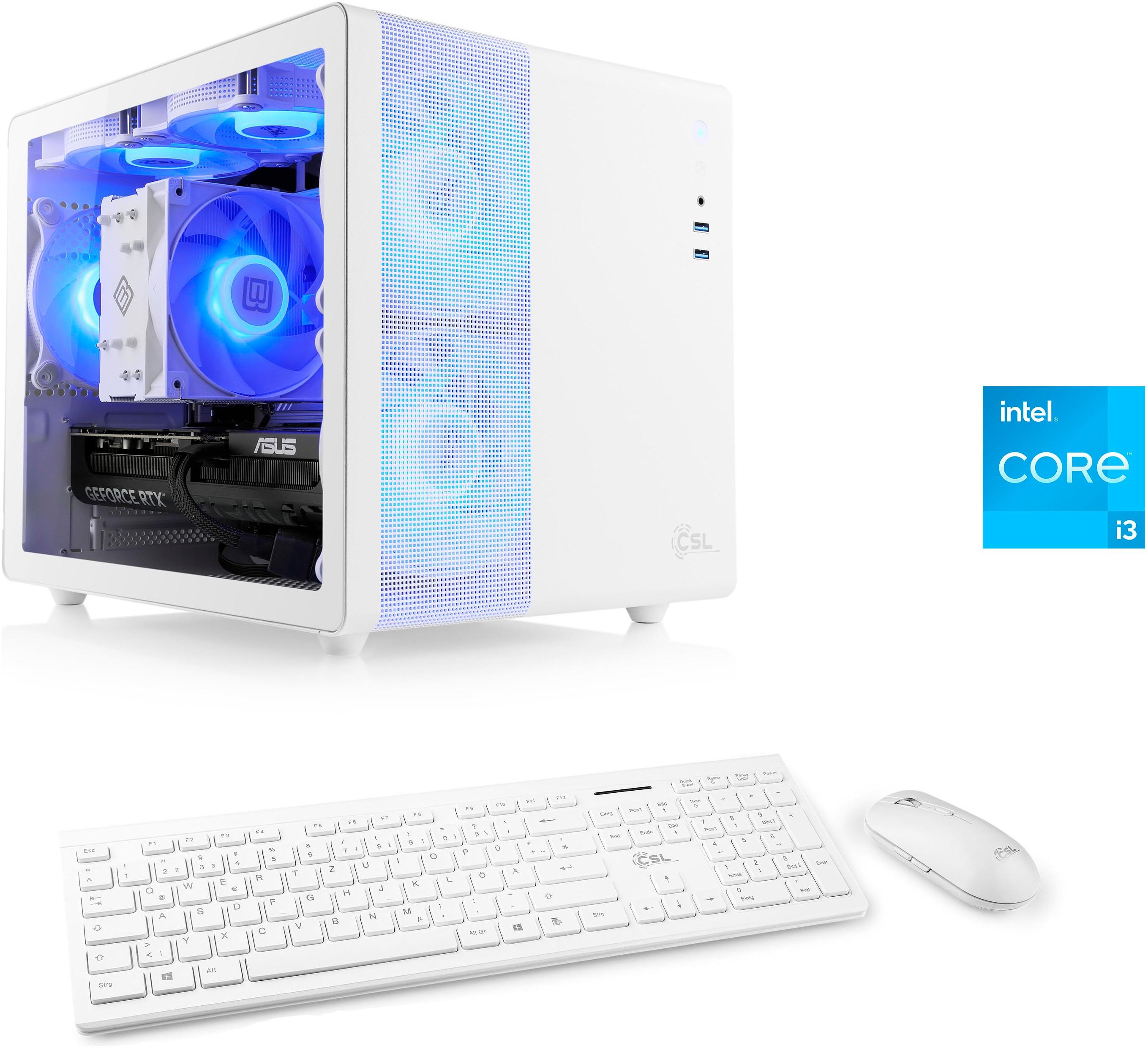 CSL PC "Cube V24143", weiß, Microsoft Windows 11 Home (64 Bit), 16 GB RAM 500 GB SSD, Desktop-PCs, PC