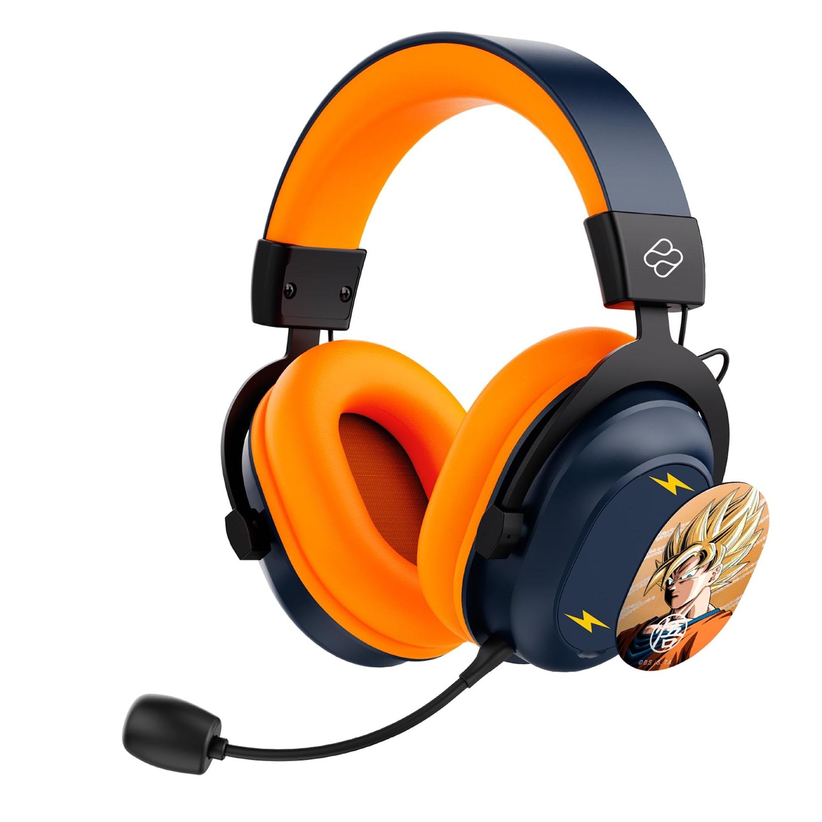 FR-TEC Dragon Ball Gaming-Headset, Blue/Orange (DB2001, 2,4GHz, Bluetooth, 3,5mm, PS5, PS4, PC, Mac, IOS, Andoroid, Nintendo Switch, Steam Deck)
