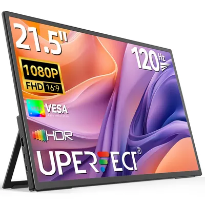 UPERFECT 21,5 Zoll 120 Hz tragbarer Monitor, großes Gaming-Display mit HDMI Typ C externer Bildschirm für Laptop, Steamdeck MacBook-Telefon