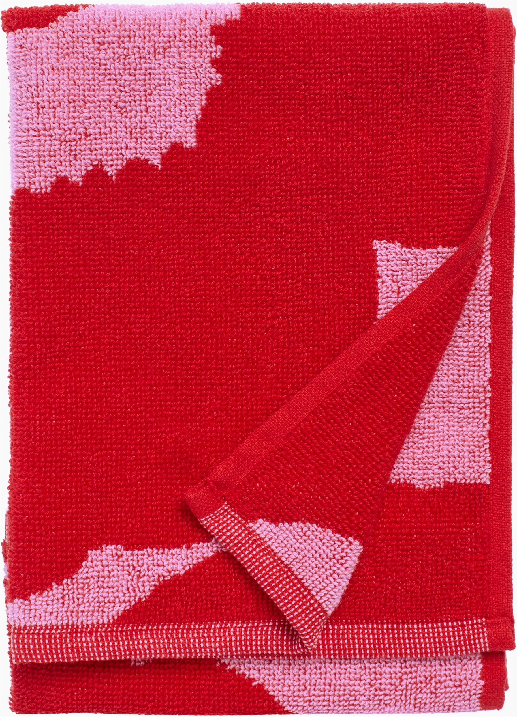 Gästehandtuch MARIMEKKO "UNIKKO", rosa,rot, B:30cm L:50cm, Frottee, Obermaterial: 100% Baumwolle, Handtücher, 100% Baumwolle, angenehm weich, 30 x 50 cm