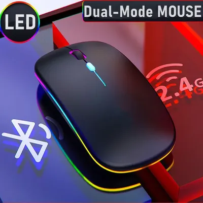 Drahtlose Maus Wiederaufladbare Dual Modi Bluetooth-kompatibel 2,4G USB Computer Mäuse Für Laptop iPad Tablet Notebook Gaming maus