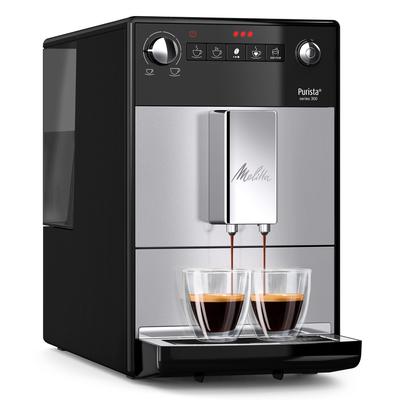 MELITTA Kaffeevollautomat "Purista F230-101, silber/schwarz", silber (silberfarben), B:20cm H:30,3cm T:45,5cm, Kaffeevollautomaten, Lieblingskaffee-Funktion, kompakt & extra leise, Kaffeevollautomat