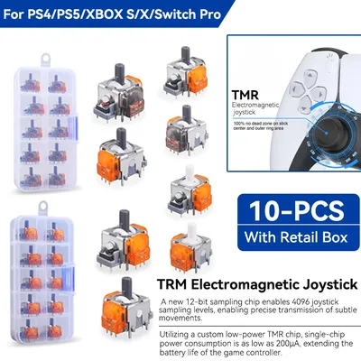 10 STÜCKE Ersatz TMR Effekt Joystick 3D Analog Stick für Dual Sense PS5 PS4 Controller für Xbox Series X/S ThumbStick Reparatur Teile Gaming Accessor