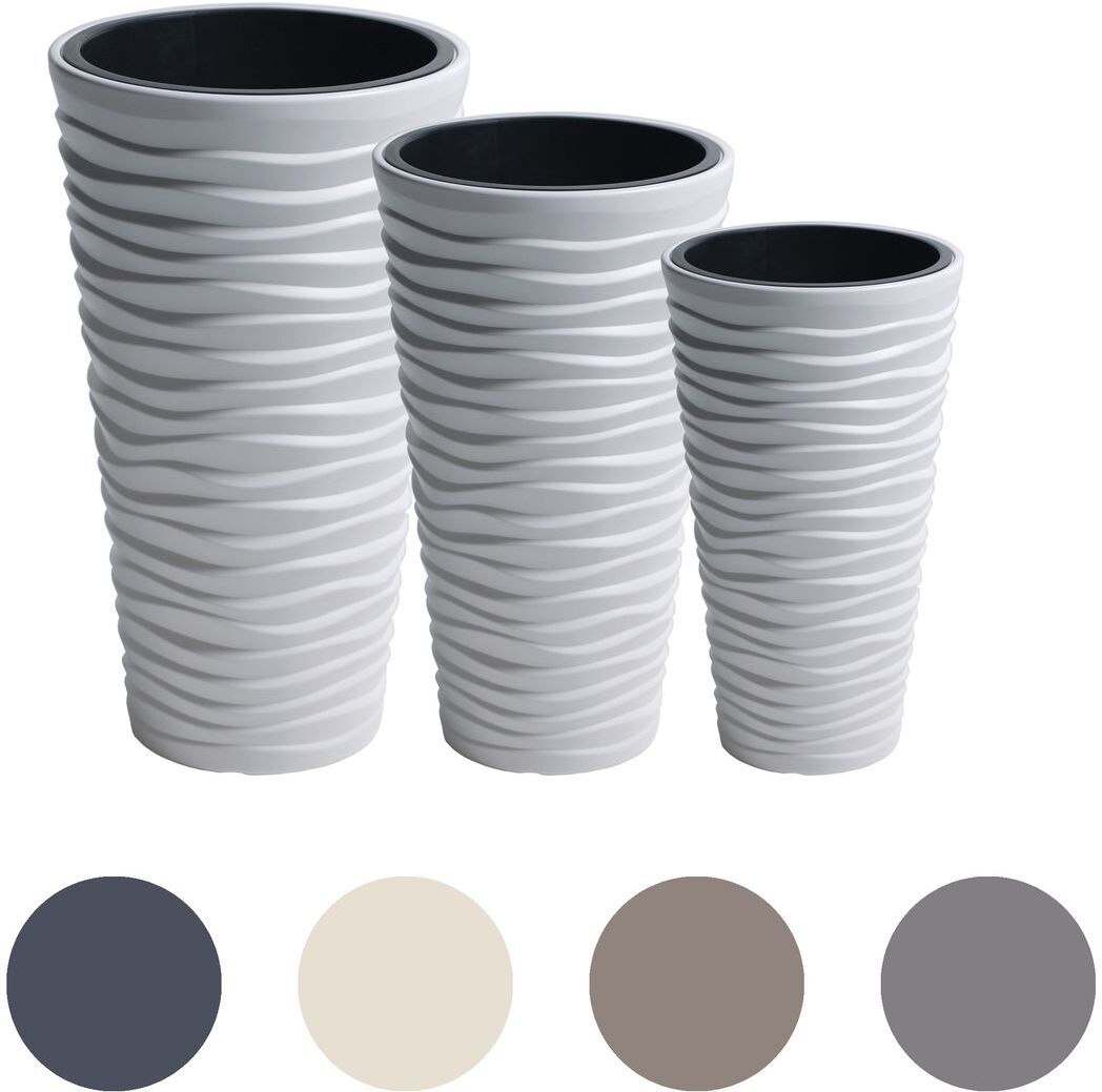 Prosperplast Blumentopf »Sand Slim«, herausnehmbarer Einsatz, mit horizontaler Wellenoptik