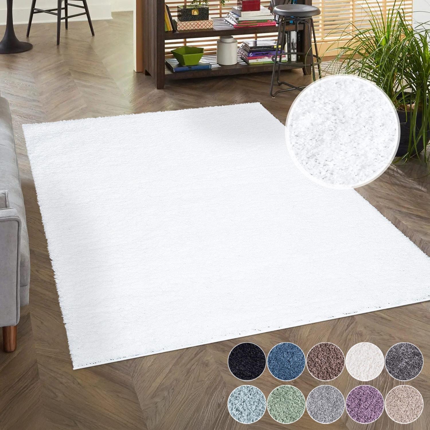 Hochflor-Teppich CARPET CITY "City Shaggy", weiß, B:230cm H:30mm L:320cm, Polypropylen, Teppiche, Auch als Läufer, Langflor, Uni, Shaggy, flauschig-weich