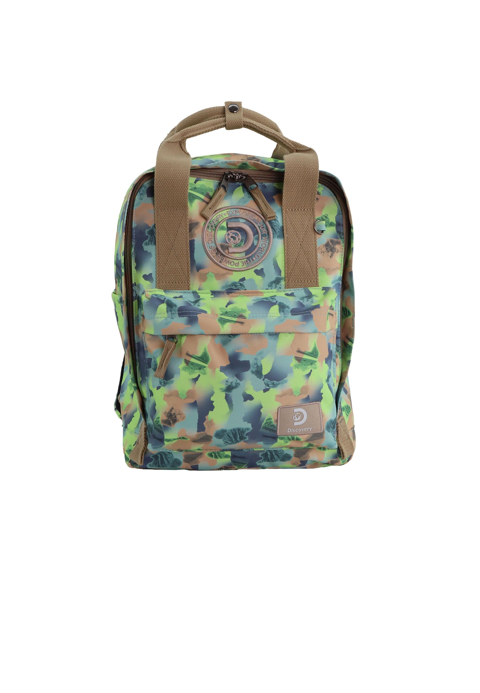 Wanderrucksack DISCOVERY "Cave", Gr. B/H/T: 13cm, grün, Kunstfaser, Rucksäcke, aus rPet Polyester-Material