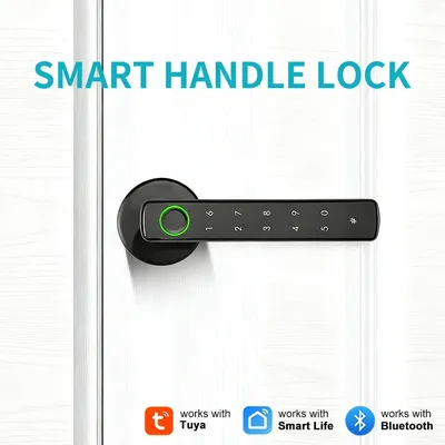 Tuya Bluetooth Fingerabdruck Elektronisches Türgriffschloss Smart Lock System Sicherheitsschutz Smart Home Geräte