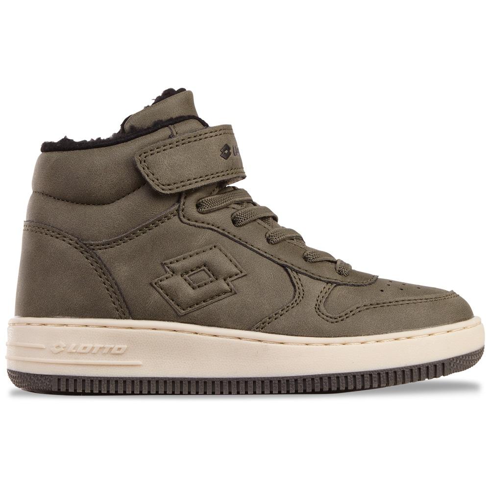 Sneaker LOTTO, Kinder, Gr. 27, grün (olive, schwarz), Synthetik, Schuhe Sneaker, - mit kuschelig-wärmendem Futter