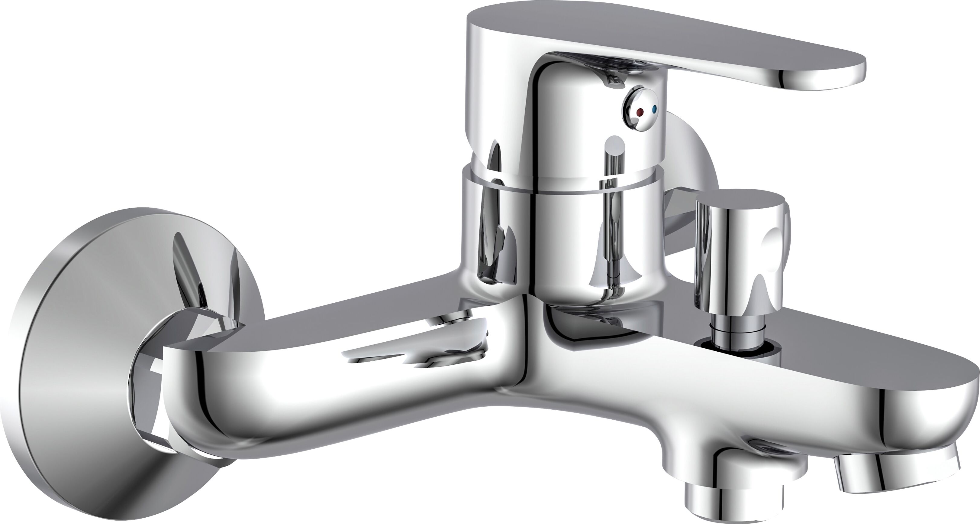 Wannenarmatur EISL "Claudio", grau (chromfarben), B:15cm H:9,5cm T:14cm, Messing, Armaturen, Mischbatterie Badewanne, Wasserhahn Bad, Wannenarmatur