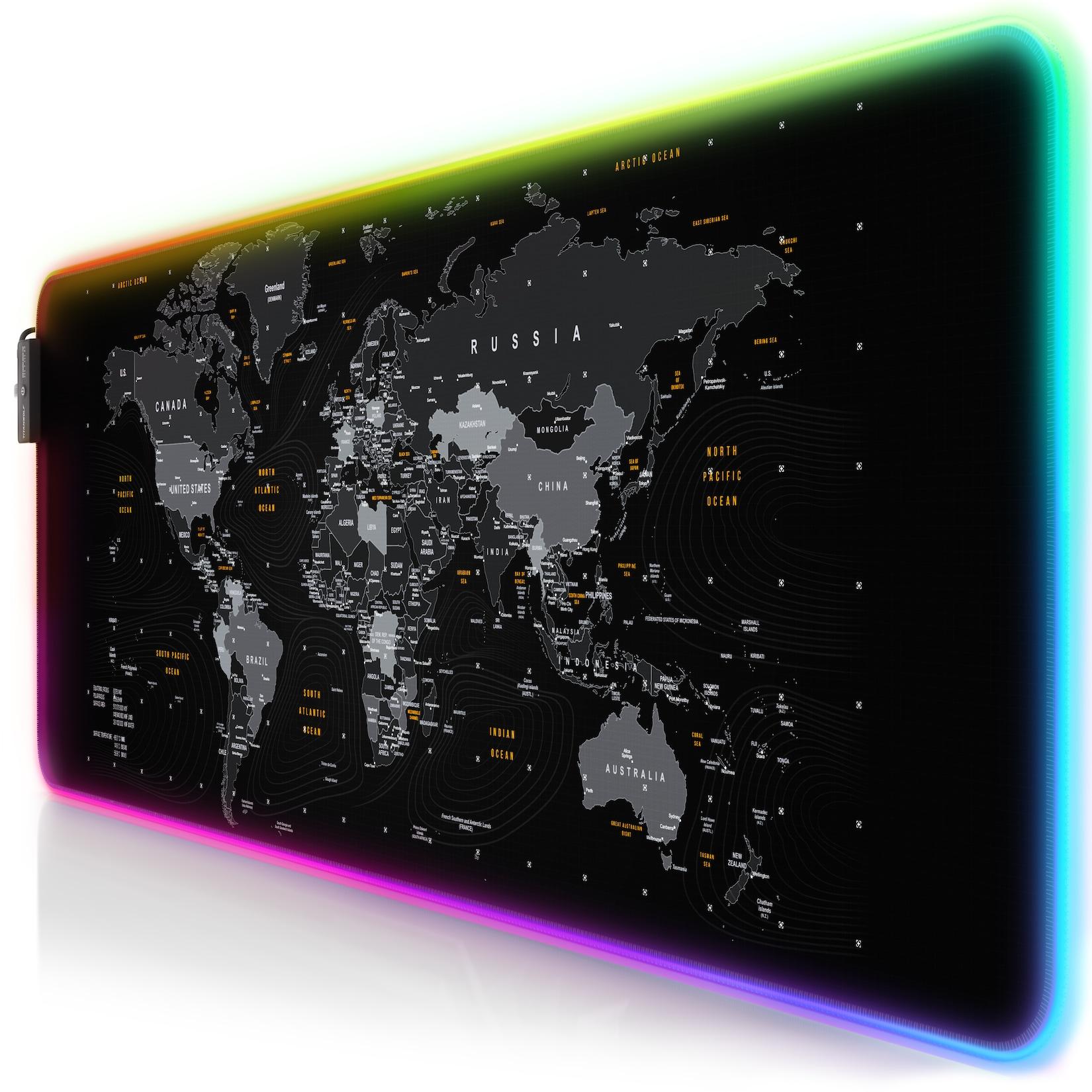 Titanwolf RGB Gaming Mauspad, Mousepad XL 800 x 300mm verbessert Präzision & Geschwindigkeit, Global
