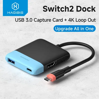 Hagibis Switch 2 Videoaufnahmekarte Tragbares TV-Dock für Nintendo Switch 1/2/OLED Live-Streaming Gaming Laptop Hub iPhone 17 Pro