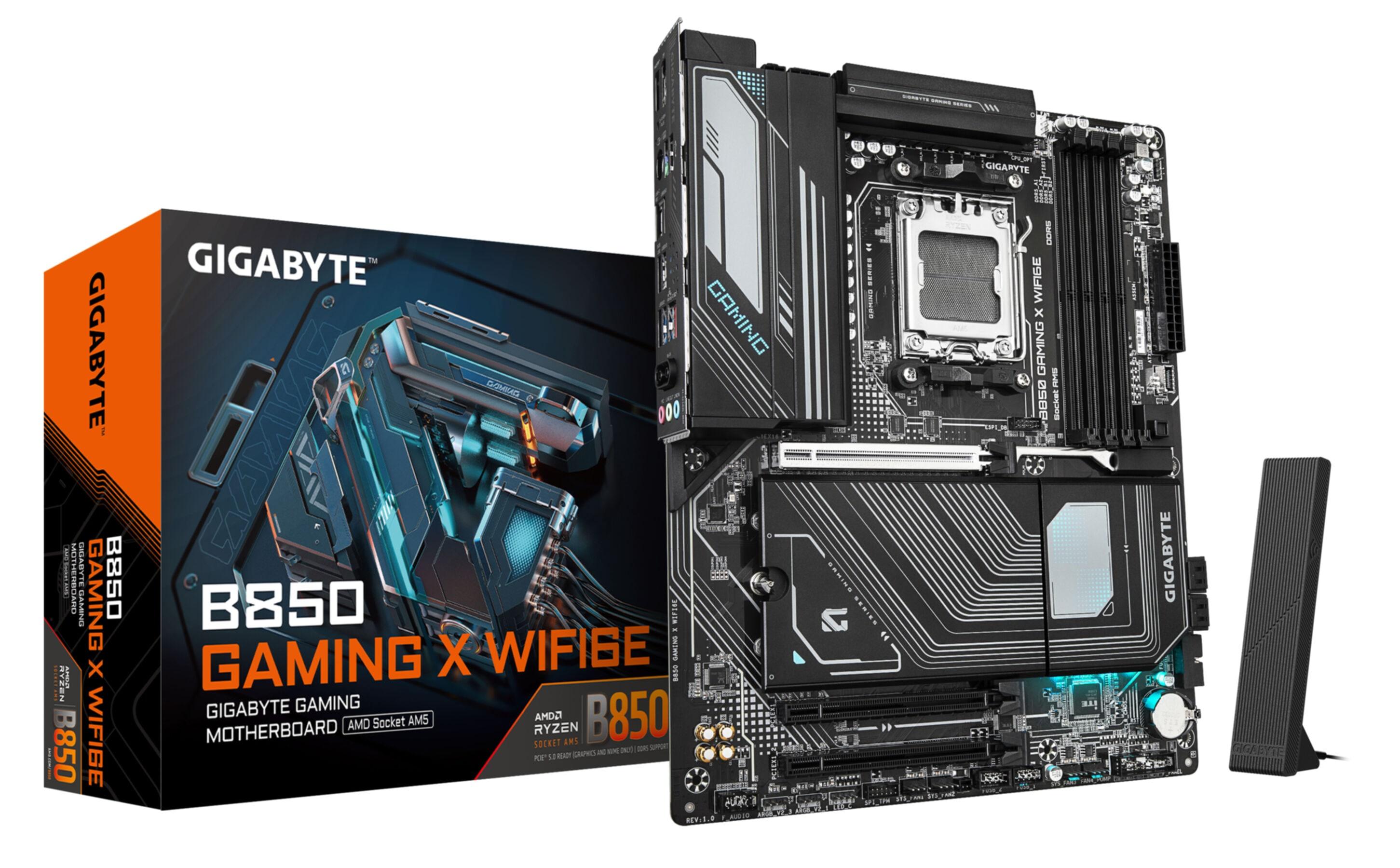 GIGABYTE Mainboard "B850 GAMING X WIFI6E Motherboard - AMD Ryzen 9000 Serie CPUs, 12+2+2 P", schwarz, B:8,2cm H:33,8cm T:27,2cm, Mainboards