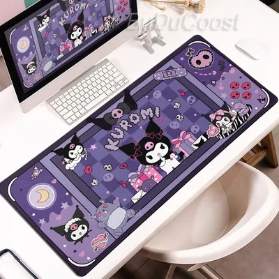 Rosa Lila Cartoon Kuromi Xxl Mauspad PC-Zubehör Gamer Alfombrilla Computertischmatte Laptop Gaming PC Tastatur Mauspad