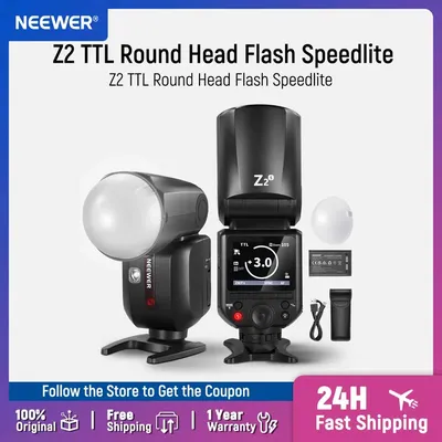 Neue NEEWER Z2 2,4G TTL Runde Kopf Flash Speedlite Für Sony/Nikon/Canon/Fujifilm Kameras 600 volle Power Flash 3000 mAh Batterie