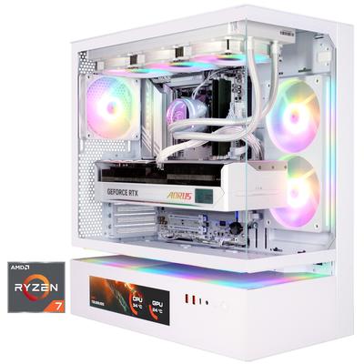 COUGAR Gaming-PC "CFV235 Vision WT 8130 AMD Ryzen 7 9850X3D 32GB DDR5 2TB SSD RTX 5080", weiß, Microsoft Windows 11 Home (64 Bit), 32 GB RAM 2.000 GB SSD, Desktop-PCs, Windows 11, DDR5 RAM, Wasserkühlung