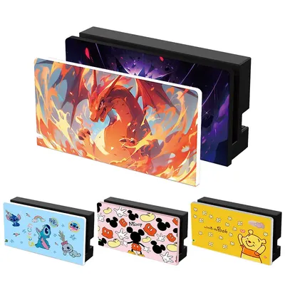 Niedliche Cartoon-Anime-Frontplatte Schutzhülle für Nintendo Switch OLED TV Dockingstation Dekorative Ersatz-Frontplatte