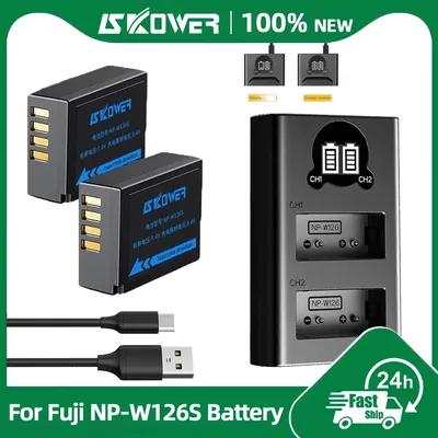 NP-W126S Akku für Fujifilm Kamera X-A1/E2/T1/2/T3/T10/T20/T30/T30 II/T100/T200/T50 X-Pro1/Pro2/Pro3 XS-10 X-T50 Dual Ladegerät