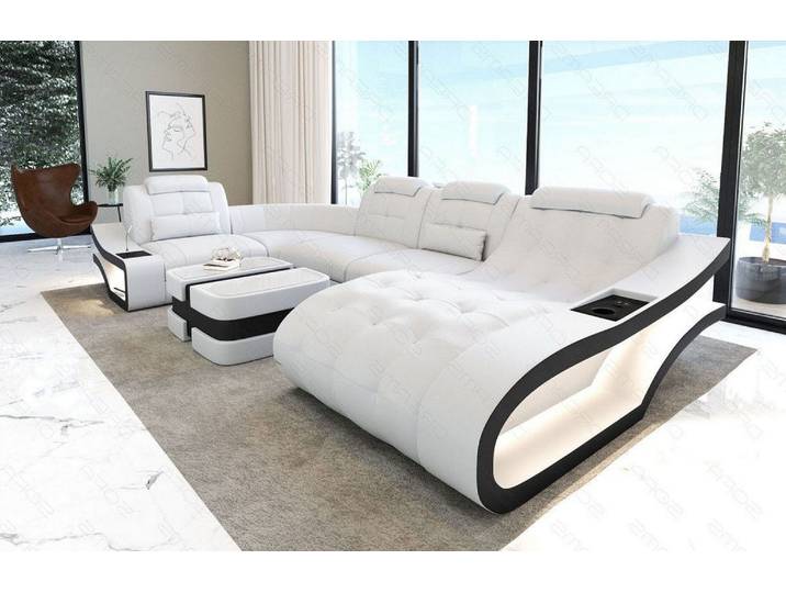 Leder Wohnlandschaft Elegante U-Form