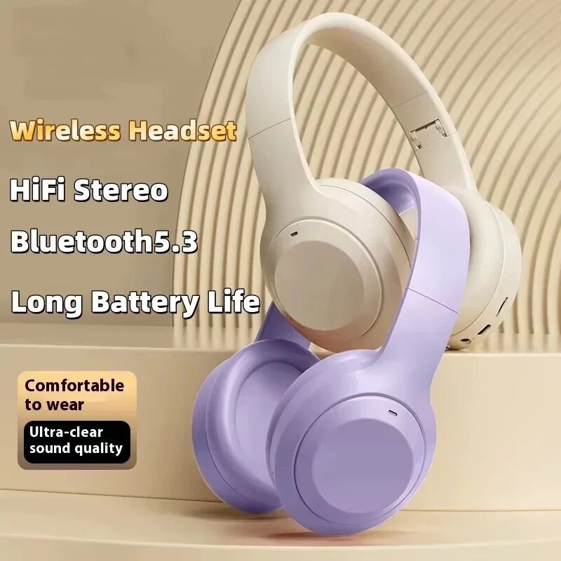VIKEFON M5 Wireless Headset Bluetooth5.3 HiFi-Stereo-Ohrhörer Noise Cancelling Gaming-Stirnband faltbar mit Mikrofon-Ohrhörern