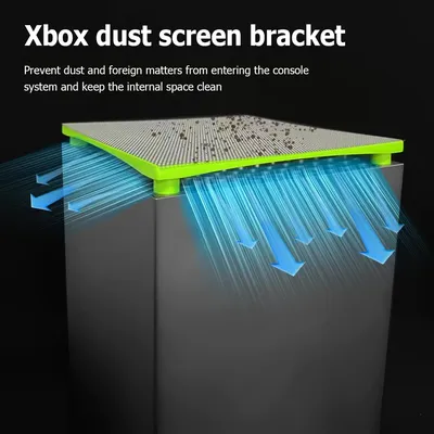 Staubfilterabdeckung PVC-Oberteil Staubfilterabdeckungshalter mit 4 Silikonstopfen Netzfilter für Xbox Series X Spielkonsole