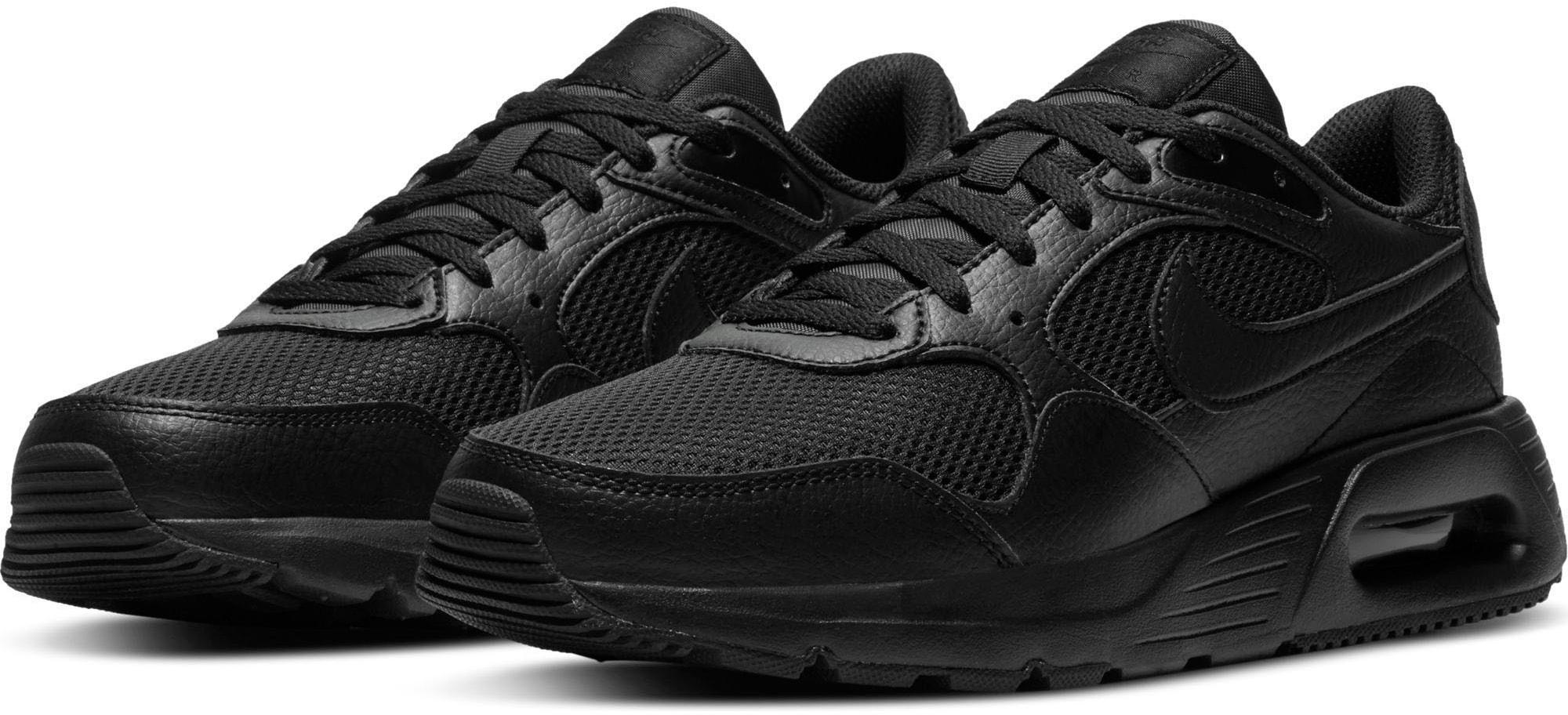 Sneaker NIKE SPORTSWEAR "AIR MAX SC", Herren, Gr. 47,5, schwarz, Leder, Textil, unifarben, Schuhe Sneaker