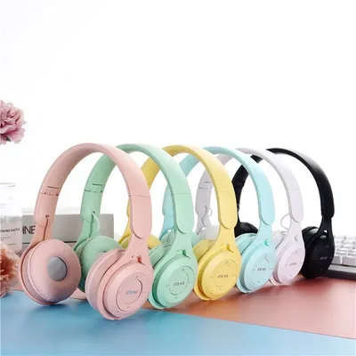 Y08 Drahtlose Bluetooth Kopfhörer Macaron Kopfhörer Stereo Stirnband Gaming Headset mit Mikrofon Gamer Mädchen Geschenk für Mobile Tablet