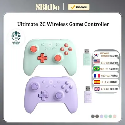 8BitDo Ultimate 2C Wireless Gaming Controller, Gamepad mit Hall-Effekt für PC, Windows 10, 11, Steam Deck, Raspberry Pi, Android
