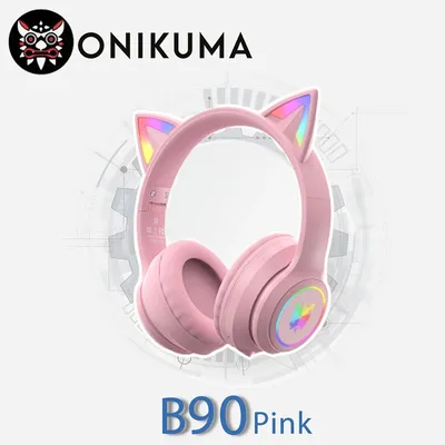 Onikuma B90 RGB Cat Ear Bluetooth-kompatibles 5.0 Wireless Gaming Headset für PC/PS4/5