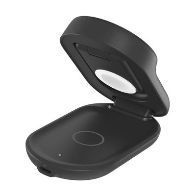 BELKIN Wireless Charger "UltraCharge Faltbare magnetische 3-in-1-Ladestation mit Qi2 25W", schwarz, B:10cm H:7cm T:10cm, Ladegeräte