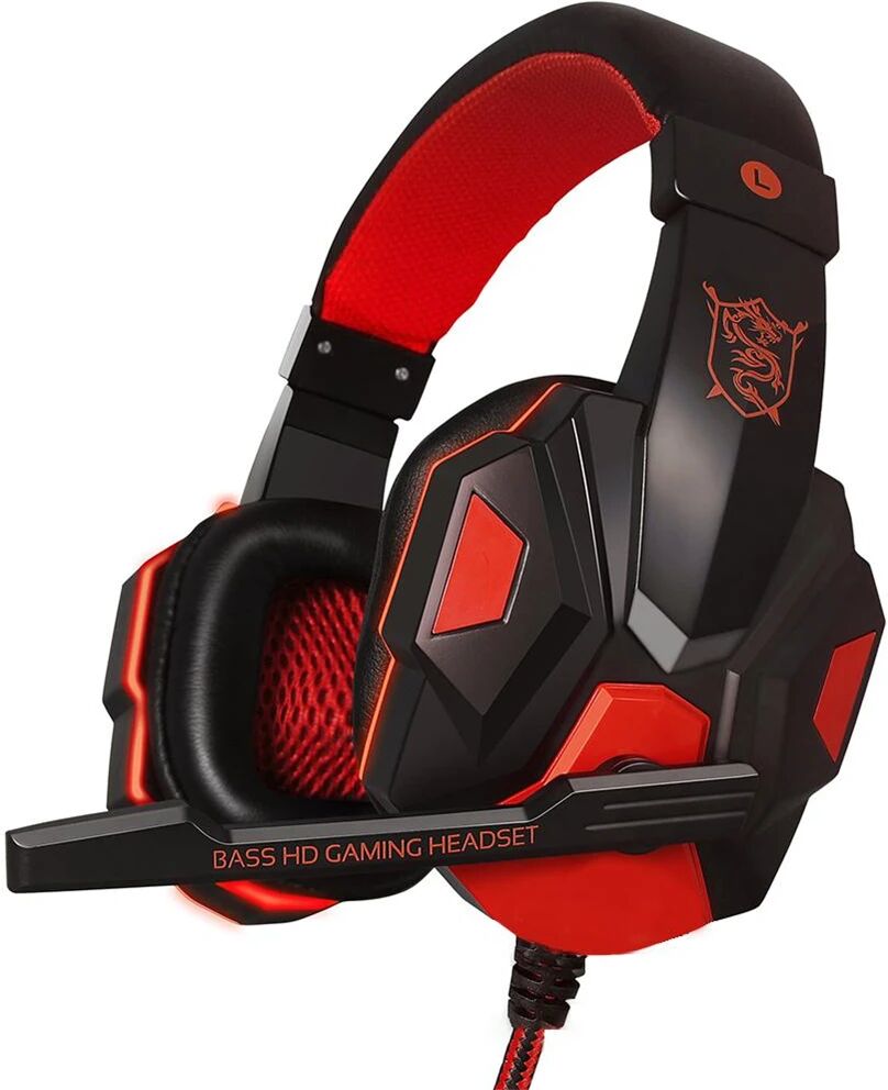 occkic Kabelgebundenes PS4/PS5/Xbox/Smartphone/PC Headset Gaming Headset 120 °   Verstellbares Gamer-Headset mit geräuschunterdrückendem Mikrofon