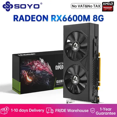 SOYO AMD Radeon RX6600M 8G Grafikkarte GDDR6 Speicher 128-Bit GPU-Karte HDMI-kompatibel DP DirectX 12 für Desktop-Gaming-Computer