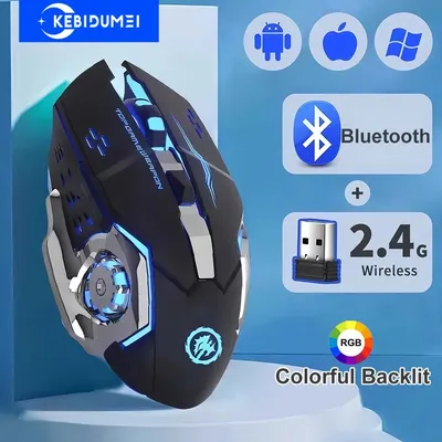 2,4 G Drahtlose Maus Bluetooth Maus RGB Hintergrundbeleuchtung Gaming Maus Wiederaufladbare Mäuse Stille Maus 3600 DPI Maus für Macbook Laptop