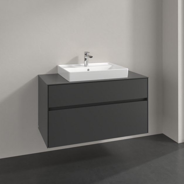 Villeroy und Boch Collaro Waschtischunterschrank C01900VR 100x54,8x50cm, Waschtisch mittig, graphite
