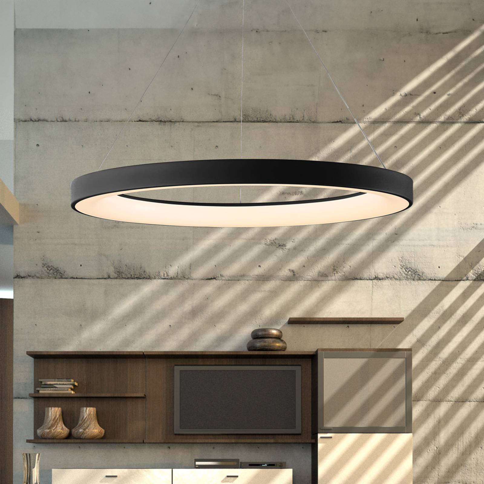 Mantra Iluminación Hängelampe Niseko II, dimmbar, schwarz, für Wohn- / Esszimmer, Metall, Modern