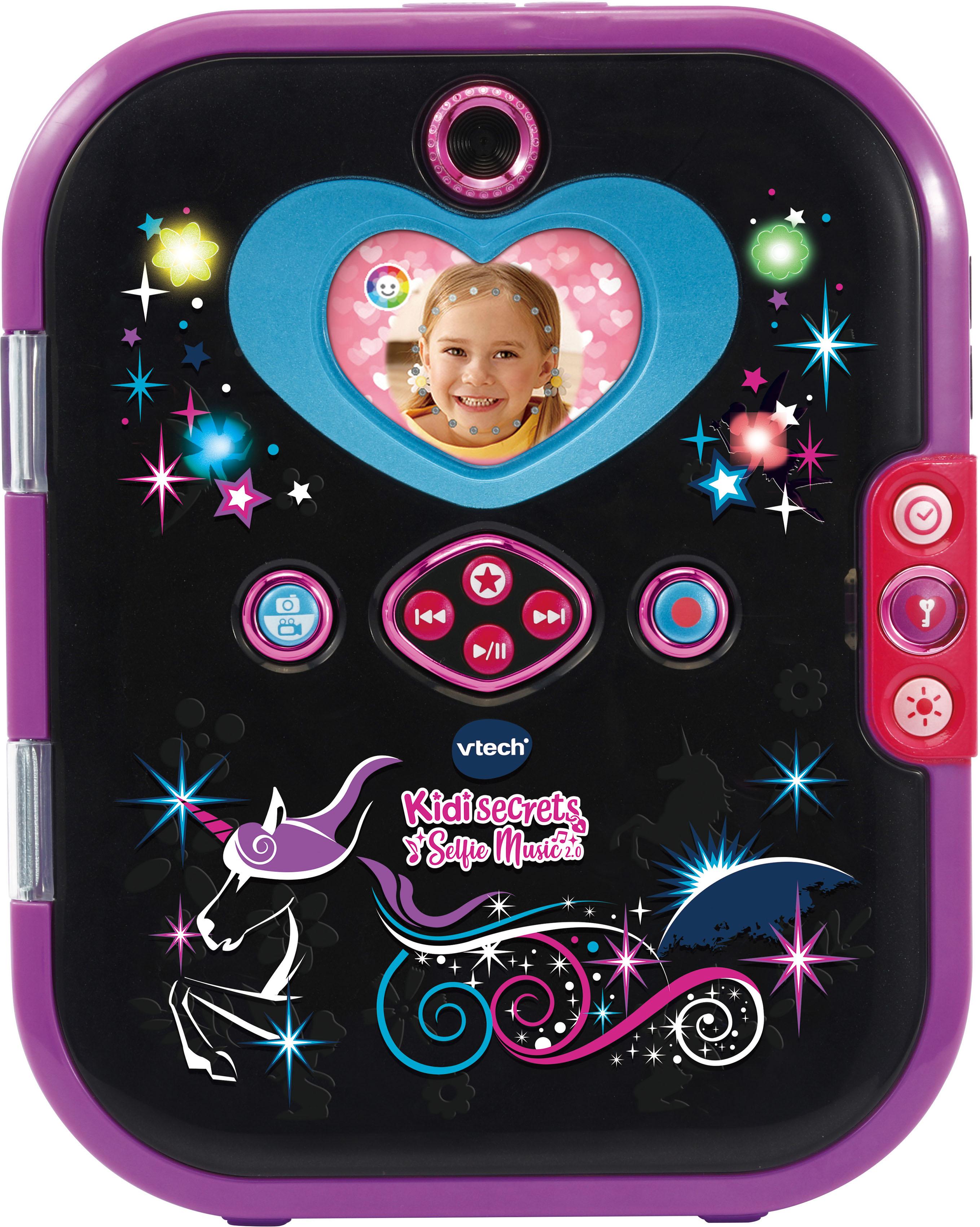 Elektronisches Tagebuch VTECH "Kiditronics, KidiSecrets Selfie Music 2.0, black", schwarz, Notizbücher, Kinder