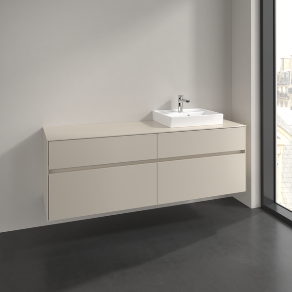 Villeroy und Boch Collaro Waschtischunterschrank C07900VN 160x54,8x50cm, Waschtisch rechts, cashmere grey