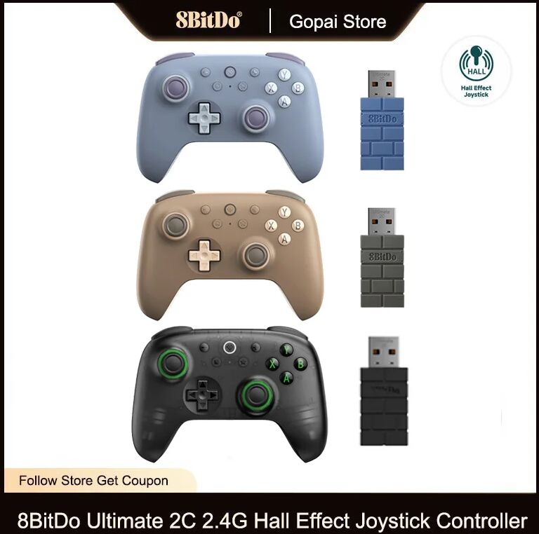 8BitDo Ultimate 2C Wireless Gaming Controller Hall-Effekt-Joystick für PC, Windows 10, 11, Steam Deck, Raspberry Pi, Android