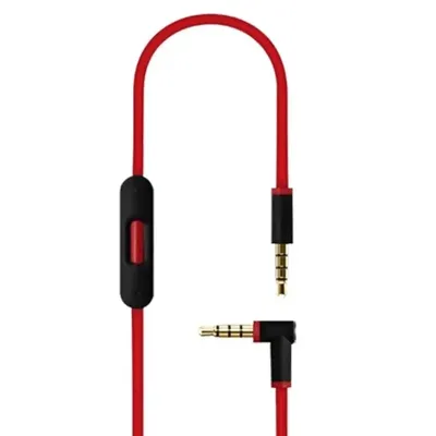 Schwarz-Rotes Ersatz-Audiokabel für Beats Solo, mit Inline-Mikrofon & Lautstärkeregelung Kopfhörerkabel