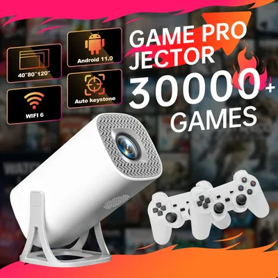S40MAX Android 11 Gaming Projektor 64 GB TF Karte Wireless Gaming Controller Dual WIFI 1280*720 P Heimkino tragbare Projektor