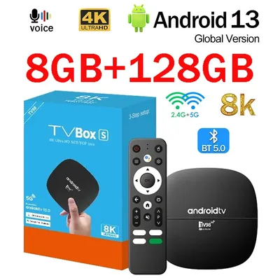 TV-Box Android 13.0 Allwinner H313 Quad-Core 4G 5G Dual-WLAN HD 8K 4K TV98 ATV H313 Media Player TB5.0 Sprachfernbedienung IPTV