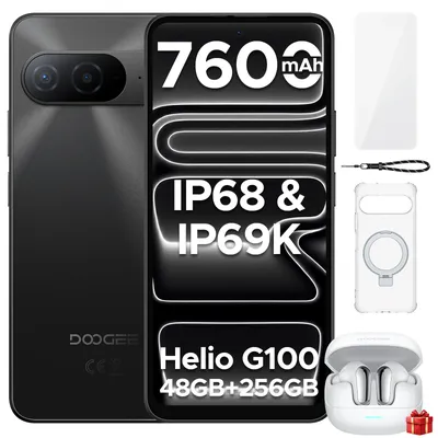 DOOGEE B10 Smartphone Android 16 7600mAh Akku 6,63'' 120Hz 6GB 256GB Mediatek Helio G100 64MP AI Hauptkamera Mobiltelefon