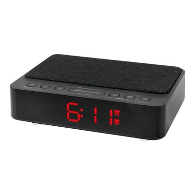 Soundmaster HighLine UR124SW Radiowecker mit kabelloser Ladestation Wireless Charger LED-Display 4-fach Dimmer 2 Weckzeiten ohne Ticken Gangreserve