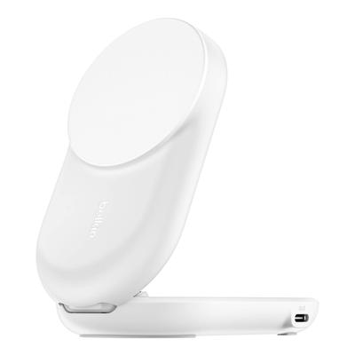 BELKIN Wireless Charger "UltraCharge Faltbare magnetische 2-in-1-Ladestation mit Qi2 25W", weiß, B:10cm H:7cm T:10cm, Ladegeräte