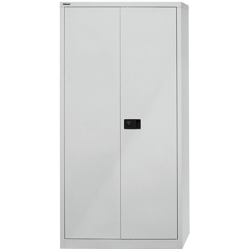 BISLEY UNIVERSAL Flügeltürenschrank, HxBxT 1950 x 914 x 400 mm, 4 verzinkte Fachböden, 5 Ordnerhöhen, lichtgrau