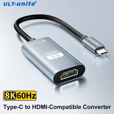 Typ C zu HDMI Adapter USB C zu HD-MI Konverter HDTV 8K USB 3,1 HDMI-kompatibel Kabel für MacBook Chromebook Samsung Xiaomi