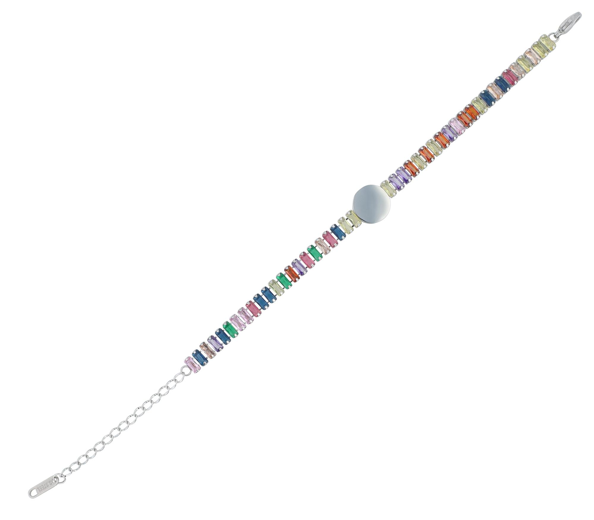 Armband ADELIA´S "Damen Armband aus Edelstahl mit Zirkonia 16,5 cm", silber, Armbänder, Damen, 16cm, Edelstahl, Armband, Schöne Geschenkidee zum Jubiläum