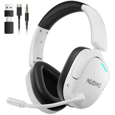 NUBWO HG04 Kabelloses Gaming-Headset für PS5, PS4 Dual 2.4G und Bluetooth Deep EQ Audio Noise Cancelling Mic, faltbar, leicht