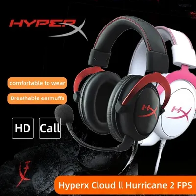 Original HyperX Cloud 2 II Gaming Headset Hi-Fi 7.1 Surround Sound Abnehmbares Mikrofon mit USB-Soundkarte für PC PS5 PS4 PS6