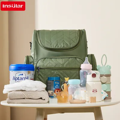 Insular Mama Mode Rucksack Dame Doppel Umhängetaschen Baby Pflege Windel Packs große Kapazität für Business Laptop wasserdicht
