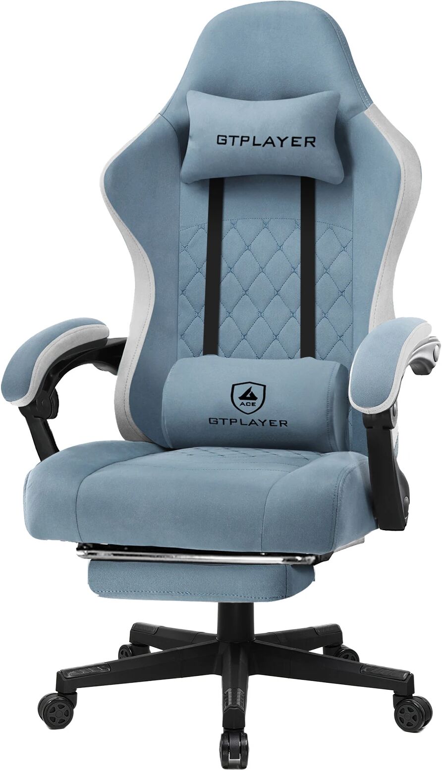 GTPLAYER Gaming Chair Ergonomischer Gaming Sessel Schreibtischstuhl mit Stoffoberfläche, Federsitzkissen, Verbindungsarmlehnen